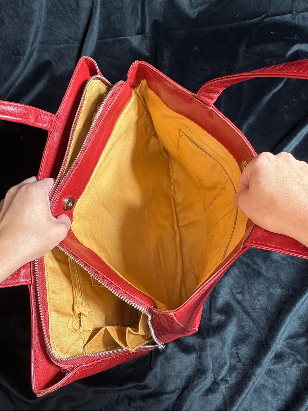 HOBO Red Leather Tote Laptop Bag